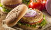 Delicious and healthy bulghur hamburger with a hearty veggie patty, served with fresh toppings