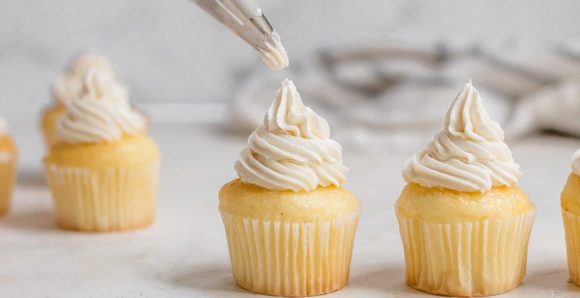 Buttercream frosting: a smooth and creamy icing for cakes and cupcakes, adding a touch of sweetness and elegance.