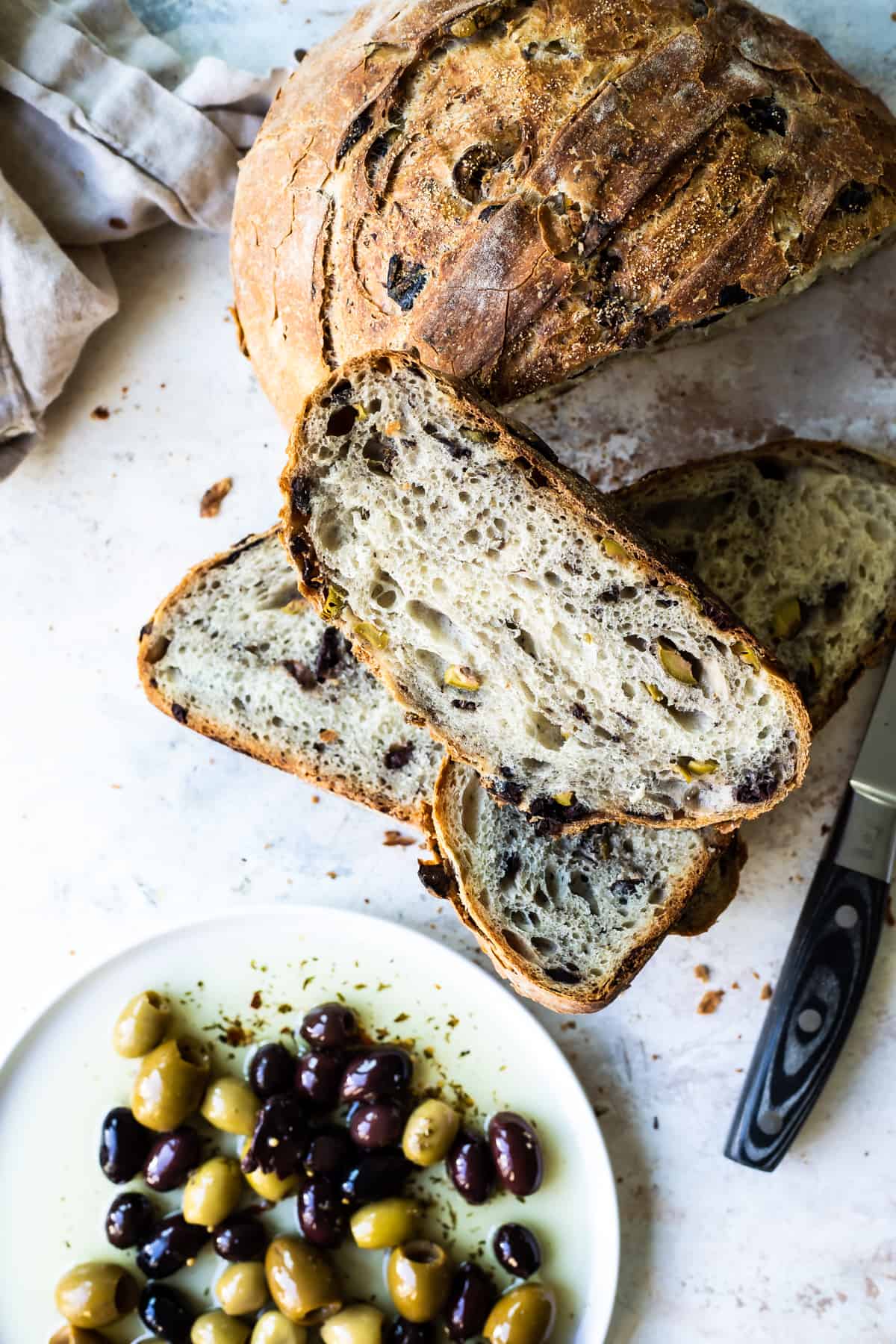 Green Olive and Walnut Grain Bread Recipe - A Rustic and Flavorful Baked Delight | Intrecipes